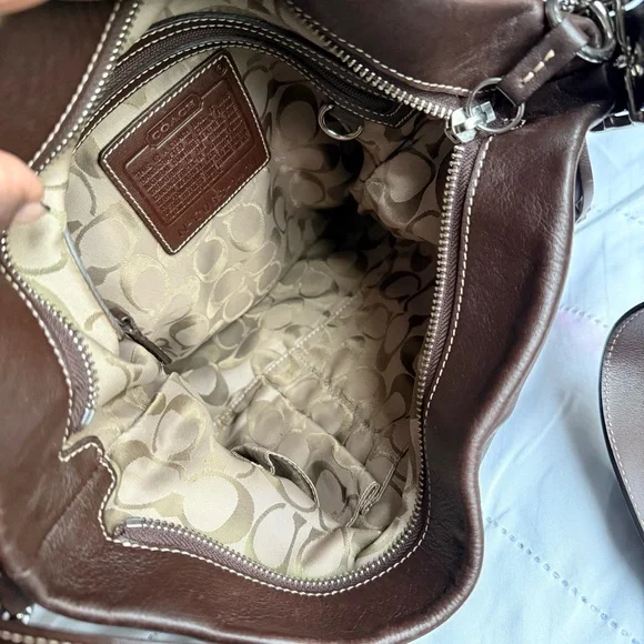 Coach Legacy Leather Hobo Bag – Dark Brown Leather | Adjustable Strap - Picture 7 of 11